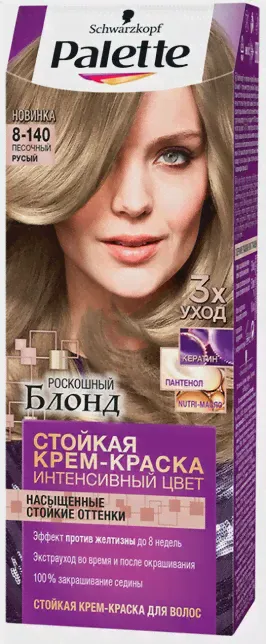 Крем-краска для волос Palette 8-140 песочно-русый-0