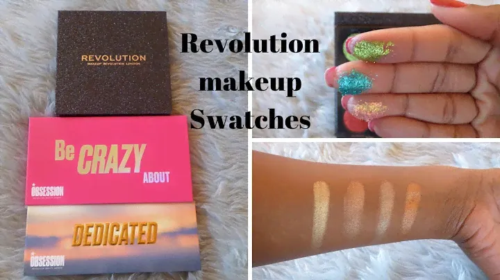 REVOLUTION- Pressed glitter palette, Be crazy about and Dedicated palette swatches/Shaunz World