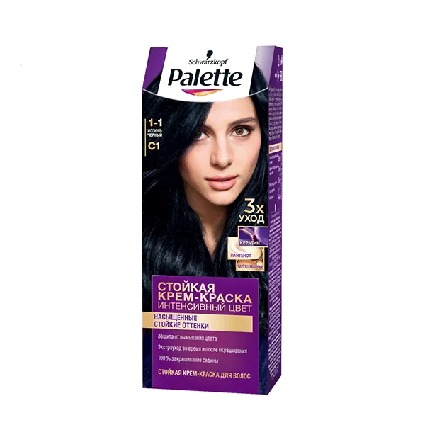 Palette Крем-краска C1 / 1 - 1 Иссиня-черный