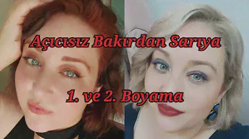 Boyalı Saçlarımı Açıcısız Nasıl Sarı Yaptım? - Palette 10-1 , Palette 12-21 1-2 #sarısaç #saçboyama