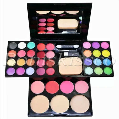 39 Colors Eyeshadow Lip Jelly Blush Dry Powder Facial Makeup Palette Travel Set-0
