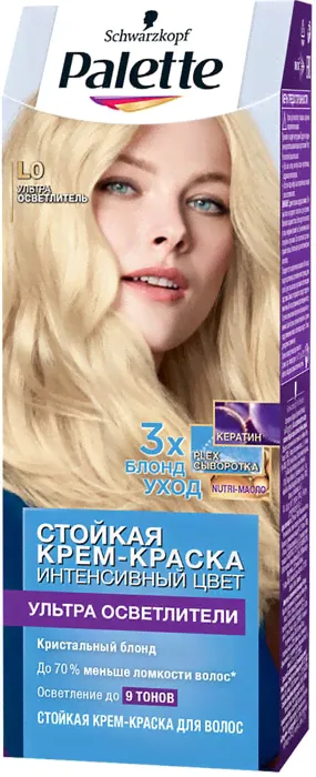 Крем-краска для волос Palette L0 Ультра осветлитель Кристальный блонд 110мл+20г-1