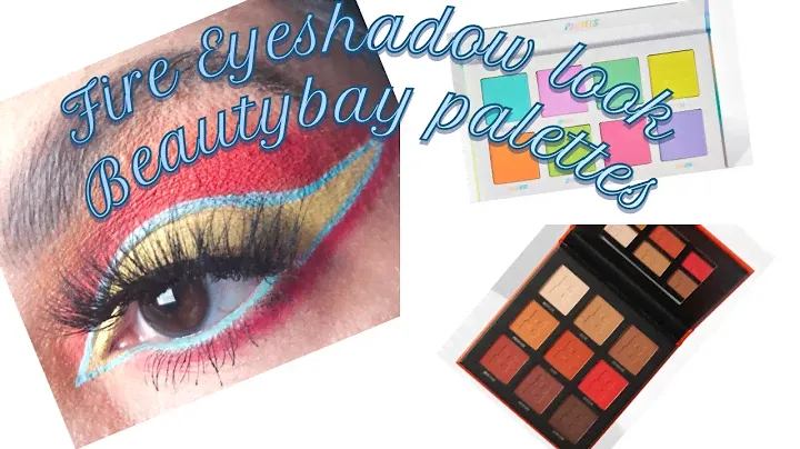 Fire eyeshadow with the pastels and fiery #Beautybay palette.