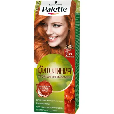 Крем-краска для волос Palette Фитолиния 8-77, 390 Светлая медь 110 мл-0