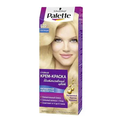 Palette Стойкая крем-краска для волос + маска-уход E20 Осветляющий-0