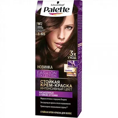Краска для волос Palette ICC W2 Темный шоколад, маска-уход, 110 мл-0
