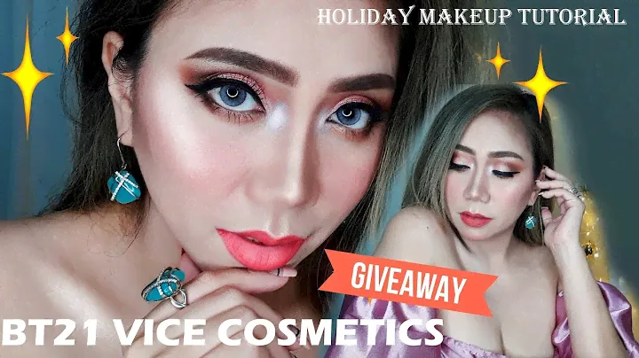 Holiday Makeup Tutorial +  GIVEAWAY BT21 Vice Cosmetics  🎁