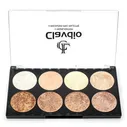 Палетка хайлайтеров и бронзеров 4 Highlighter 4 Bronzer Pro Palette - Clavdio