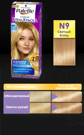 Краска для волос Palette 8-0, Светлый блонд-0