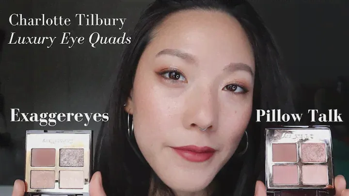 Choosing between Exaggereyes or Pillow Talk | Demo on each eye | Best Charlotte Tilbury Shadow Quad