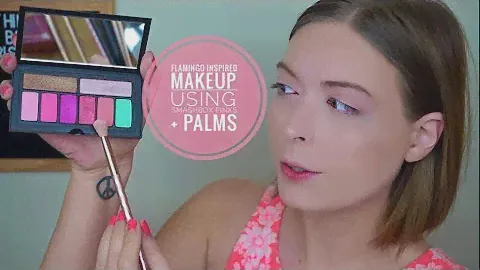 Flamingo Inspired Makeup   Using Smashbox, Cover Shot  Pinks + Palms Eye Palette