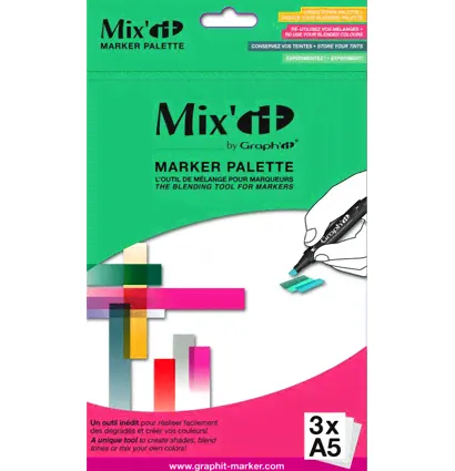 Набор палитр Mix'It Marker Palette для смешивания цветов маркеров, А5, 3 шт
