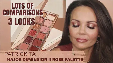 PATRICK TA MAJOR DIMENSION II ROSE EYESHADOW PALETTE REVIEW | 3 LOOKS | LOTS OF COMPARISONS |