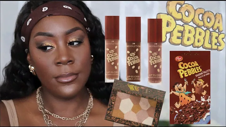 I HEART REVOLUTION X FLINSTONE COCOA PEBBLES COLLECTION ON DARK SKIN