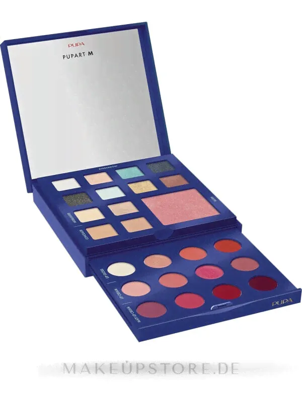 Palette für Gesicht, Augen und Lippen - Pupa Pupart M Palette 2023 004 - Blue