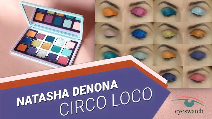 Natasha Denona Circo Loco eyeshadow palette - all swatches on eyelids!