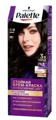 Palette крем краска для волос чёрный 1.0-0